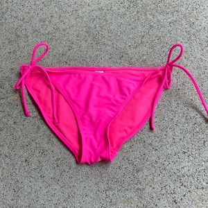 medium hot pink string bikini bottoms